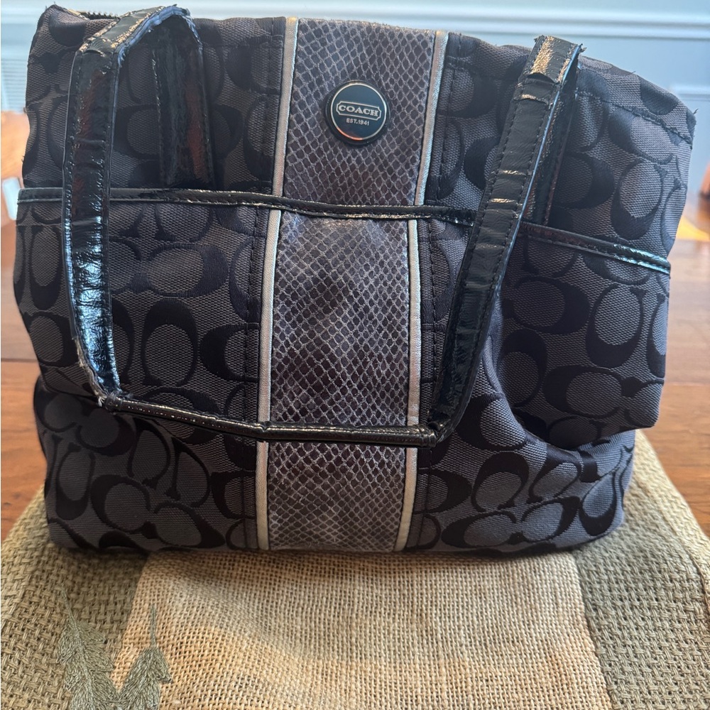 Coach Signature Python Strap Tote - image 5